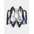 cheap Cocktail-Women&#039;s Navy Satin Pointed Toe Flats - Pearl Embellished Ribbon Tie Dress Shoes for Elegant Evenings, Weddings, and Special Occasions