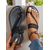 cheap Flat Sandals-Women's Black Braided Flat Sandals with Adjustable Strap, Comfortable and Stylish for Casual Summer Wear, Beach and Outdoor Activities