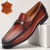 abordables Mocasines de cuero de primera calidad-Mocasines de cuero premium para hombre: zapatos de vestir cómodos y sin cordones para el trabajo, reuniones sociales y entornos informales de negocios.