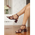 abordables Sandales de Robe-Sandales habillées noires vernies pour femmes – talons épais à lanières pour le bureau, les événements formels et les soirées en amoureux