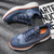 billige Uformelle joggesko-herresneakers blå strikkede snøresko med stilig design og polstret såle for turgåing, løping og hverdagsbruk