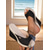 cheap Vacation Sandals-Women&#039;s Black Wedge Slide Sandals with Peep Toe – Casual Summer Espadrille Platform Shoes for Vacation and Beachwear