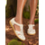 cheap Women&#039;s Flats-Women&#039;s Laser-Cut Faux Leather Comfort Sandals – Casual Magic Tape Shoes for Everyday Use
