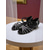 cheap Latin Shoes-Women&#039;s Black Rhinestone Low Heel Dance Sandals - Youth-Friendly Latin Practice Shoes for Girls and Teens in Ballroom or Stage Performances