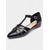 tanie Buty na płaskim obcasie damskie-damskie czarne, skórzane, płaskie buty z paskiem w kształcie litery T – inspirowane stylem vintage buty do dojazdów do pracy z wycięciami, idealne na codzienne wyjścia i do pracy