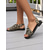 cheap Casual Sandals-Women&#039;s Blue Abstract Denim Print Peep-Toe Sandals – Artistic Slingback Sandals for Summer Vacations, Resort &amp; Casual Outfits