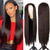 cheap Synthetic Trendy Wigs-Natural Looking Long Ombre Blonde with Brown Roots Glueless Wig For Womens Ladies Straight Silky Synthetic Heat Resistant Hair Wig 28 Inch
