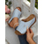 cheap Slide Sandals-Women's Light Blue Wedge Sandals – Open-Toe Slip-On Sandals with Soft Sole for Garden Walks and Summer Casuals