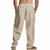 cheap Classic-Men&#039;s Linen Pants Trousers Summer Pants Beach Pants Pocket Drawstring Elastic Waist Coconut Tree Comfort Breathable Vacation Daily Holiday Hawaiian Boho Black White