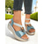 cheap Casual Sandals-Women&#039;s Metallic Snake Print Wedge Sandals – Glamorous Open-Toe Summer Shoes with Elastic Straps for Stylish Women, Perfect for Causal Parties and Vacations