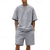 cheap Men&#039;s Tee Sets-Men&#039;s T-shirt Suits 2 Pieces Outfits Tee &amp; Shorts Short Sleeve Crew Neck Summer Plain Fashion Casual 2 Piece Vacation Daily Wear Going out Black White Navy Blue Top Tee for Men