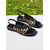 economico Sandali Piani-sandali da donna con cinturino posteriore aperto in arancione e nero - scarpe comode, comode e comode per appuntamenti estivi quotidiani e uscite del fine settimana