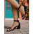 cheap Dress Sandals-Women&#039;s Black Block Heel Sandals with Rhinestone Straps - Elegant Ankle Strap Heels for Daily Dates and Summer Outings
