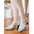abordables años 1930-Zapatos de tacón con tiras cruzadas en azul claro de los años 20 para mujer: zapatos de tacón retro de piel sintética con tacón acampanado para la oficina, fiestas y looks inspirados.
