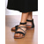 cheap Dress Sandals-Women&#039;s Gold Ankle Strap Flat Sandals with Crisscross Glitter Straps - Stylish and Comfortable Flats for Everyday Dates