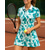 tanie Sukienka damska-Damskie Geometryczny Spódnice tenisowe z szortami Sukienka sportowa Krótkie rękawy Drukowanie Odprowadza wilgoć Oddychający Bransoletka tenisowa Golf Pikle Kołnierz polo Open Back Zielony Odzie