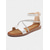cheap Dress Sandals-Women&#039;s Gold Ankle Strap Flat Sandals with Crisscross Glitter Straps - Stylish and Comfortable Flats for Everyday Dates