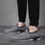 cheap Slip-On Casual Shoes-Men's Grey Knit Slip-On Sneakers with Elastic Fit - Breathable, Flexible Footwear for Running, Sports and Active Lifestyles