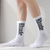 cheap Men&#039;s Socks-Men&#039;s 5 Pairs Multi Packs Socks Running Socks Casual Socks Black White Color Letter Vacation Sports &amp; Outdoor Daily Basic Medium Spring Fall Fashion Casual