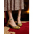 abordables Barroco &amp; Declaración-Tacones de bloque bordados barrocos de mujer estilo real dorado inspirado en el Gatsby de los años 1920 con adornos de piedras preciosas para ocasiones formales escénicas y de vestuario