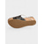 cheap Vacation Sandals-Women&#039;s Black and White Cork Wedge Sandals with Rhinestone Accents  Casual Summer Slip-On Shoes for Beach Trips and Vacation Outfits