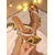 cheap Nightlife Party-Women&#039;s Gold Metallic High Heel Sandals, Square Toe Slip-On Party Shoes with Rhinestone Straps for Nightlife and Club Events