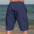 baratos Feriado-Homens Shorts de algodão e linho Bermuda Cargo Calção Shorts de verão Com Cordão Cintura elástica Bolso multi Tecido Conforto Vestível Comprimento do joelho Ao ar livre Esporte Diário Moda Casual
