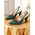 cheap 1950s-Women&#039;s 1950s Vintage Green Slingback Heels with Bow Detail – Pointed Toe Mid Heel Pumps for Office, Weddings, and Elegant Parties