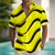 cheap Geometric Pattern-Men&#039;s Geometric Waves Shirt Summer Shirt Button Up Shirt Short Sleeve Fashion Casual Vacation Holiday Streetwear Summer Turndown 3D Print Front One Pocket Linen Like Shirt Yellow Blue Purple Green