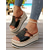 billiga Semester Sandaler-Svarta damplatåsandaler med espadriller och flätad jutesula – avslappnade strandskor med kilklack för sommarsemester, resortkläder och kustkläder
