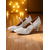 abordables Chaussures de danses latines-Escarpins de danse Mary Jane à paillettes argentées pour femmes avec talon moyen - Chaussures de performance professionnelles pour spectacles latins, de salon et de scène