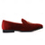 abordables Mocassins-Mocassins en velours bordeaux pour homme avec écusson brodé – chaussures de soirée à enfiler pour mariages, banquets et occasions festives
