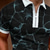 billige Geometrisk polo for menn-Herre Abstrakt Marmor Zip Polo Kortermet Aftæpning Fritid hverdag trendy Sport &amp; Utendørs treningsklær Fritid / hverdag Glidelås Sommer Svart Grønn Aske-farget