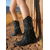 cheap Cowboy &amp; Western Boots-Women&#039;s Western Fringe Cowboy Boots - Tan Faux Suede Star Studded Mid-Calf Boots with Buckle for Rodeo, Country Concerts or Fall Festivals