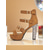 cheap Platform Sandals-Women's Brown Suede Platform High Heel Sandals with Glitter Block Heels and Strappy Buckle Design for Nightlife and Club Parties