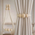 cheap Curtain Accessories-Boho Wooden Ball Curtain Tiebacks with Wood Beads Handmade Weave Rope Curtain Holders Window Drapes Holdbacks Strap Beige