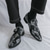 tanie Buty mnicha-brązowe buty typu monk strap z nadrukiem węża dla mężczyzn – klasyczne buty formalne z nowoczesnym akcentem, idealne do pracy lub na wieczór