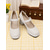 cheap 1950s-Women&#039;s 1950s Mod Mary Jane Heels - Retro Blue and White Round Toe Chunky Heel Shoes with Strap for Vintage Outfits, Tea Parties or Daily Wear