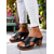 cheap Casual Sandals-Women’s Cross-Strap Chunky Heel Sandals – Vintage Summer Mule Sandals for Garden Parties, Vacations and Daytime Events