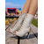 cheap Vacation Sandals-Women&#039;s Black Lace-up Peep Toe Ankle Boots – High Heel Suede Booties with Open Toe, Perfect for Music Festivals, Casual Outings, and Nightlife