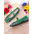 abordables Ballerines femme-chaussures plates en dentelle verte pour femmes avec détail nœud - chaussures plates élégantes et confortables pour les rendez-vous décontractés et les vêtements de tous les jours