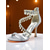 economico cocktail-sandali bianchi con tacco a spillo da donna, scarpe eleganti aperte con cinturini con frange di cristallo per eventi formali e feste serali