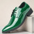baratos Sapatos Oxford-sapatos masculinos de couro envernizado verde com cadarço – sapatos formais brilhantes com acabamento polido, ideais para casamentos e celebrações noturnas