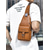 abordables Sacs pour homme-Sac bandoulière en similicuir marron pour homme - Sac de poitrine imperméable et résistant aux rayures avec bandoulière réglable pour les voyages, le travail ou une utilisation quotidienne décontractée en soirée