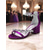 cheap Cocktail-Women&#039;s Purple Satin Block Heel Sandals - Crystal Embellished Ankle Strap Evening Shoes for Elegant Banquets and Cocktail Parties