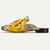 cheap Premium Leather Loafers-Men's Yellow Premium Cowhide Mules with Vibrant Floral Embroidery and Tassel Detail – Chic Footwear for Summer Gatherings and Casual Festivities