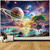 cheap Blacklight Tapestries-Blacklight Tapestry Glow in the Dark Glow Party UV Reactive Galaxy Trippy Misty Mushroom Nature Landscape Hanging Tapestry Wall Art Mural for Living Room Bedroom