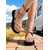 cheap Vacation Sandals-Women&#039;s Beige Ankle Wrap Gladiator Sandals with Buckle Strap and Black Platform Sole – Casual Travel Shoes for Summer, Camping, and Outdoor Adventures