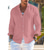 economico Vacanza-Per uomo Camicia Camicia di lino Camicia Estiva Abbigliamento da spiaggia Camicia con Bottoni Semplice Vacanza Crociera Nero Bianco Rosa Blu Manica Lunga Colletto Primavera &amp; Estate Abbigliamento