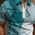billige Geometrisk polo for menn-Herre Abstrakt Marmor Zip Polo Kortermet Aftæpning Fritid hverdag trendy Sport &amp; Utendørs treningsklær Fritid / hverdag Glidelås Sommer Svart Grønn Aske-farget